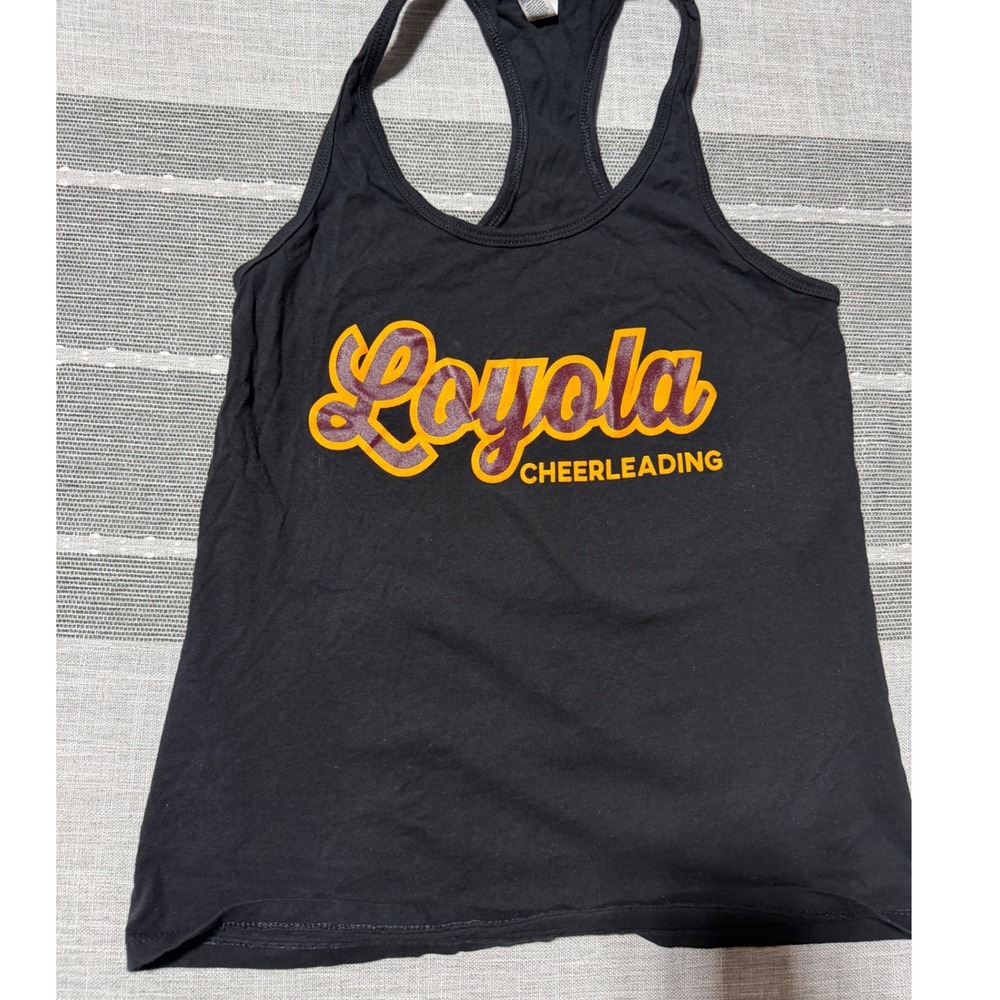 Bella Canvas Loyola Cheerleading Racerback Tank Top Black Women Small S
